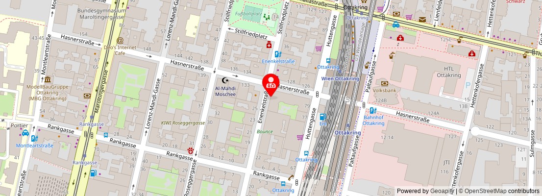 Street map section around the address
