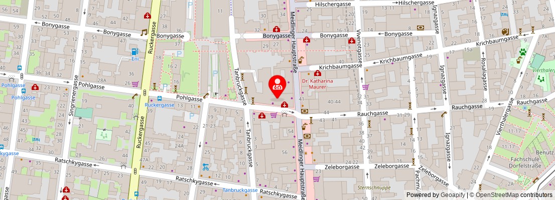 Street map section around the address