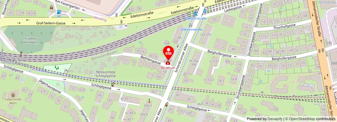 Street map section around the address