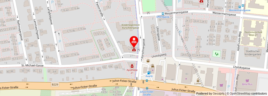 Street map section around the address