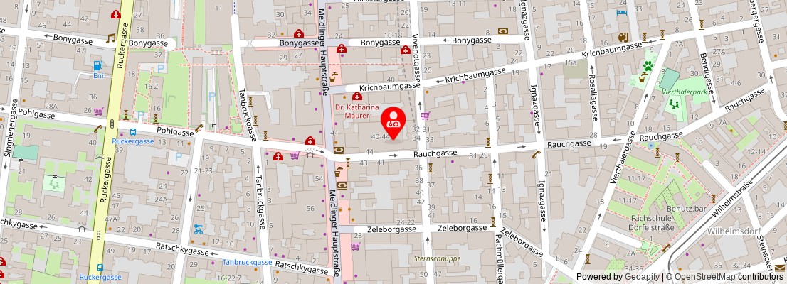 Street map section around the address