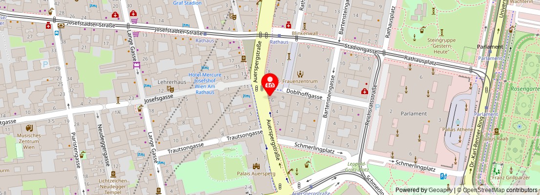 Street map section around the address