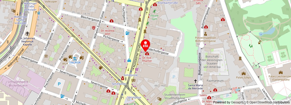 Street map section around the address