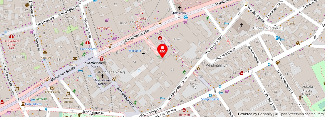 Street map section around the address