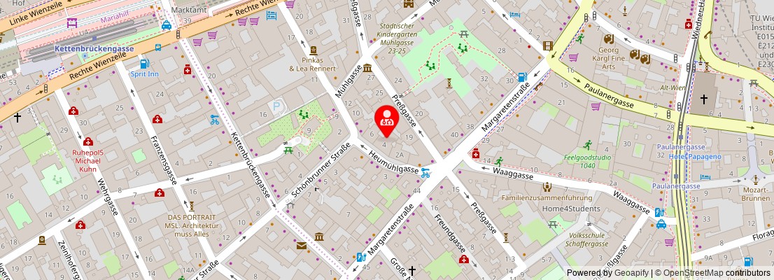 Street map section around the address
