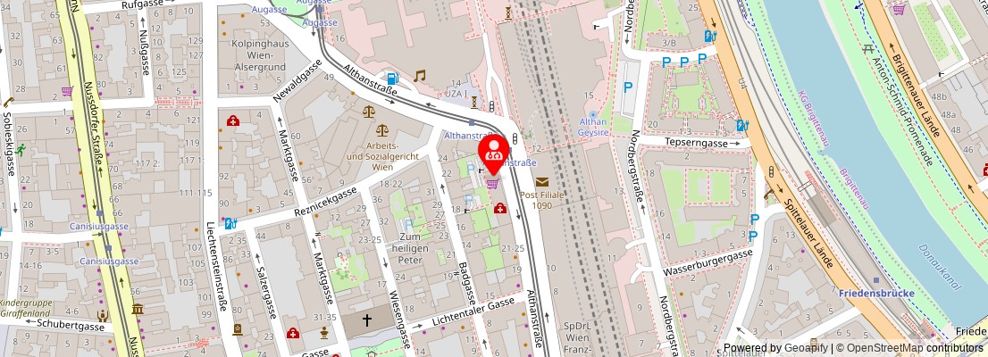 Street map section around the address