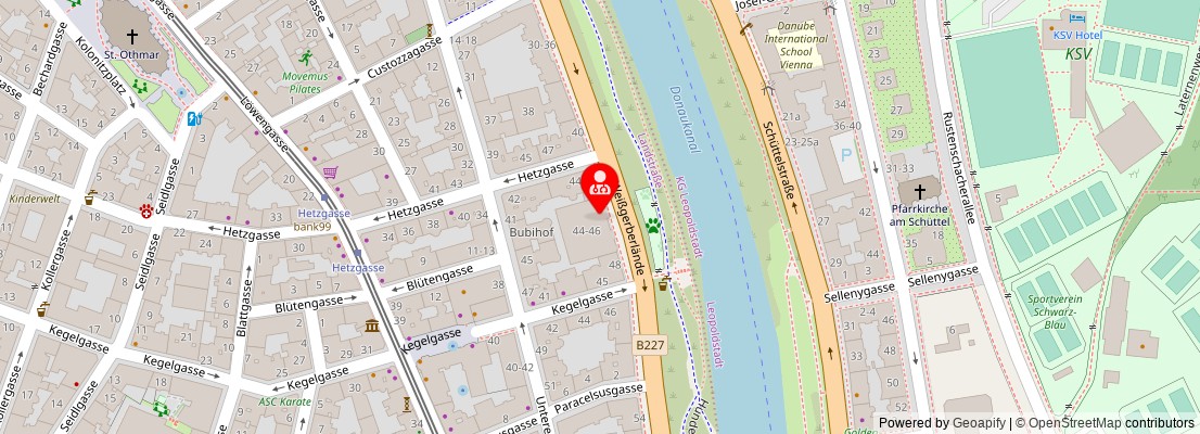 Street map section around the address