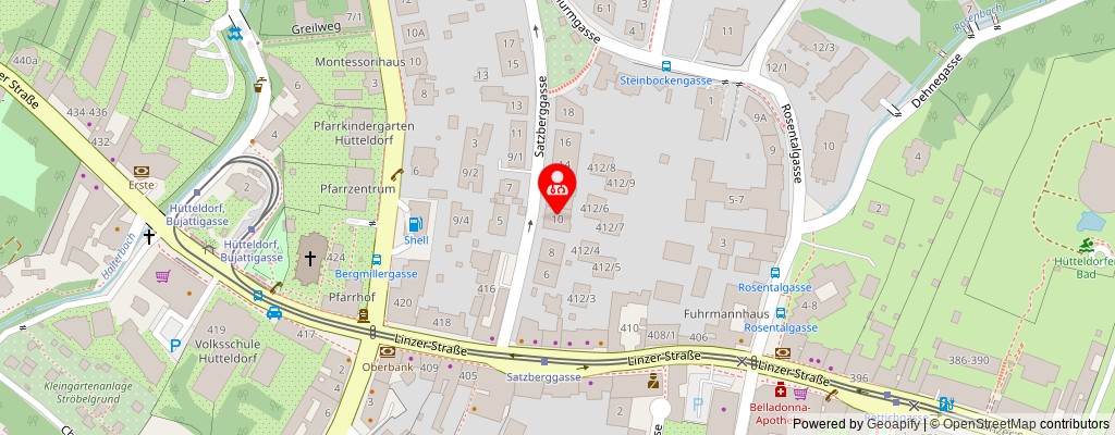 Street map section around the address