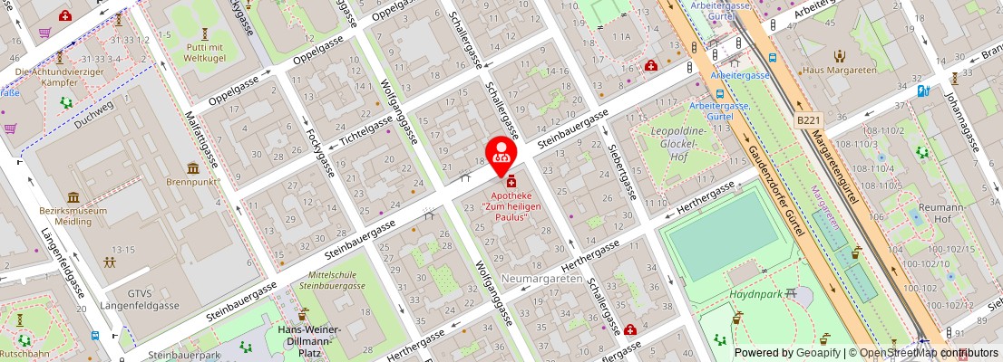 Street map section around the address