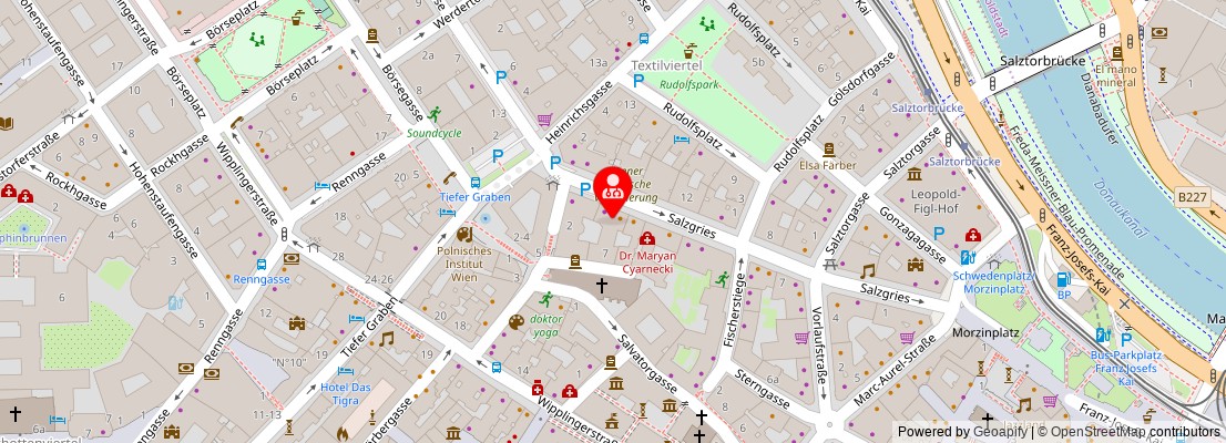 Street map section around the address