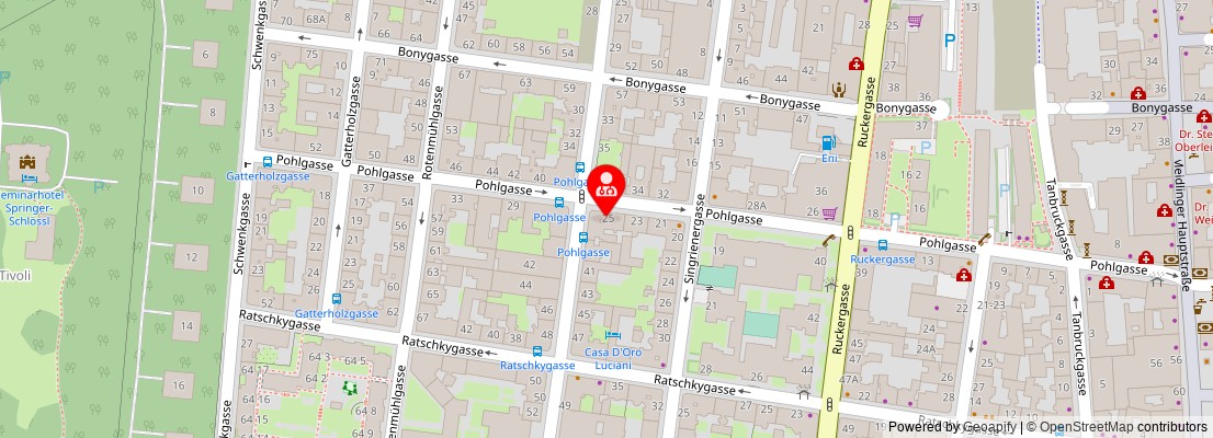 Street map section around the address