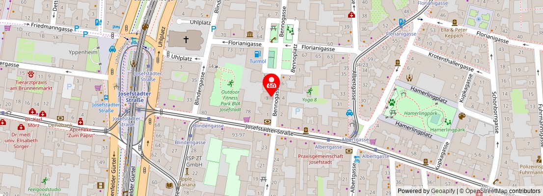 Street map section around the address