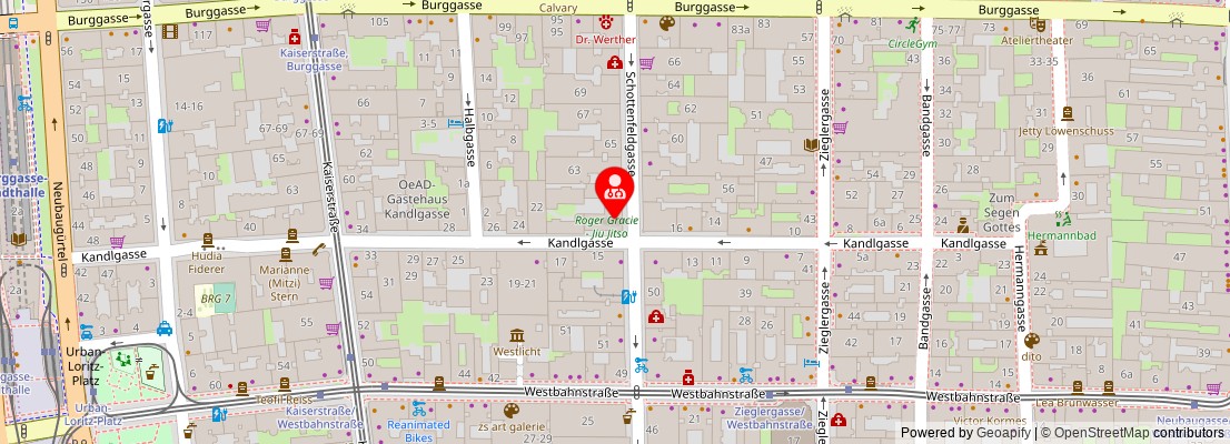 Street map section around the address