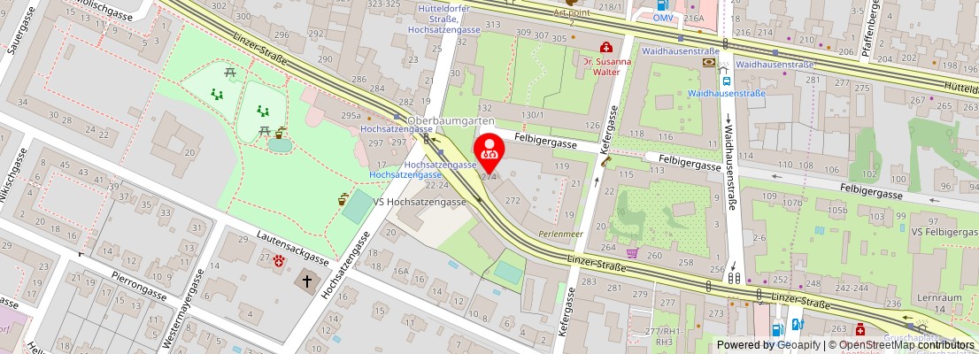 Street map section around the address