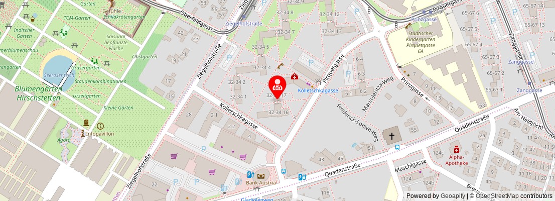 Street map section around the address