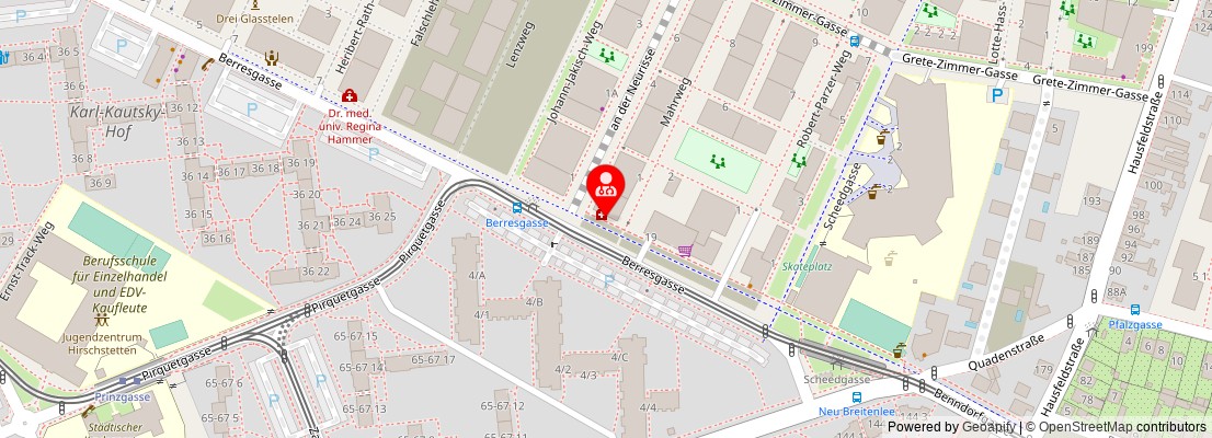 Street map section around the address