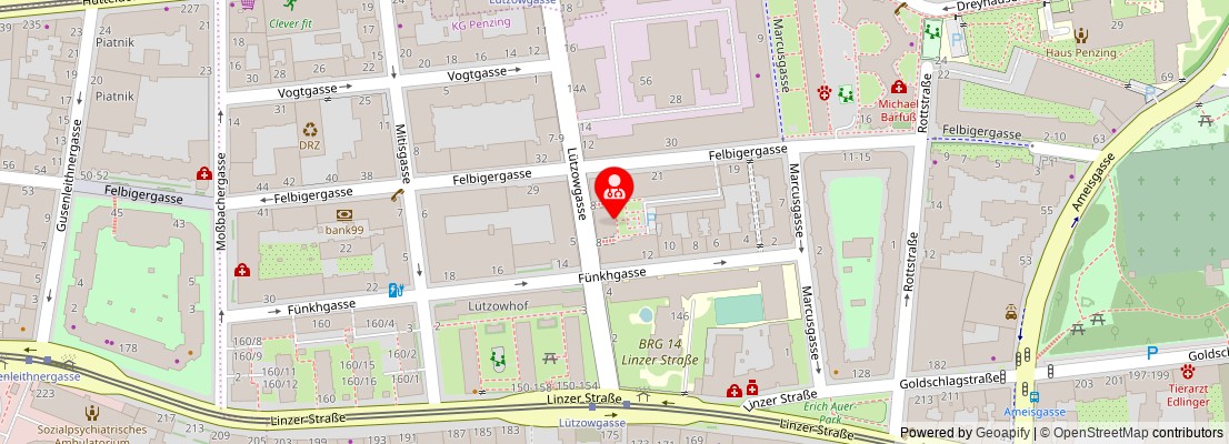 Street map section around the address