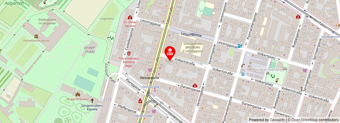 Street map section around the address