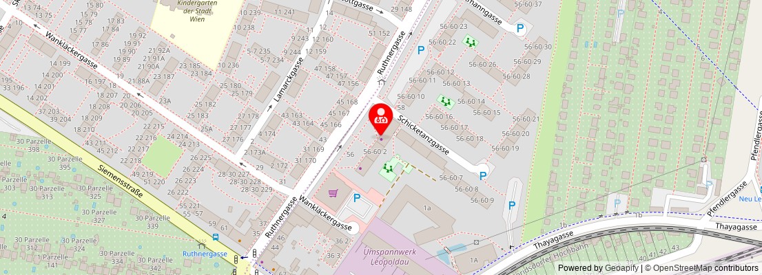 Street map section around the address