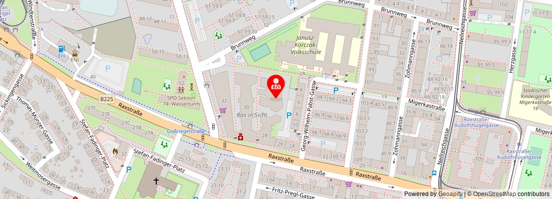 Street map section around the address