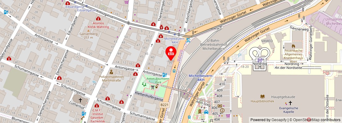 Street map section around the address
