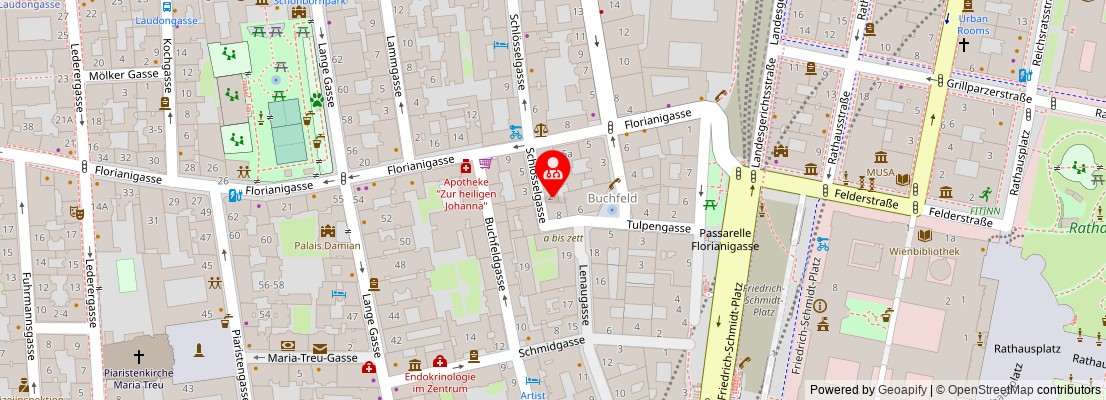 Street map section around the address