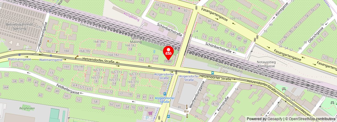 Street map section around the address
