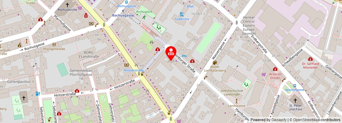 Street map section around the address