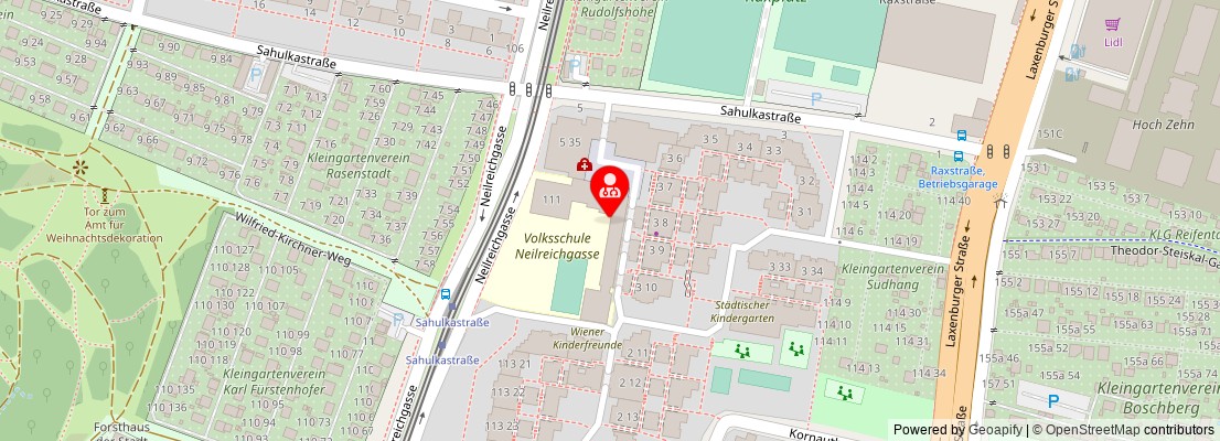 Street map section around the address