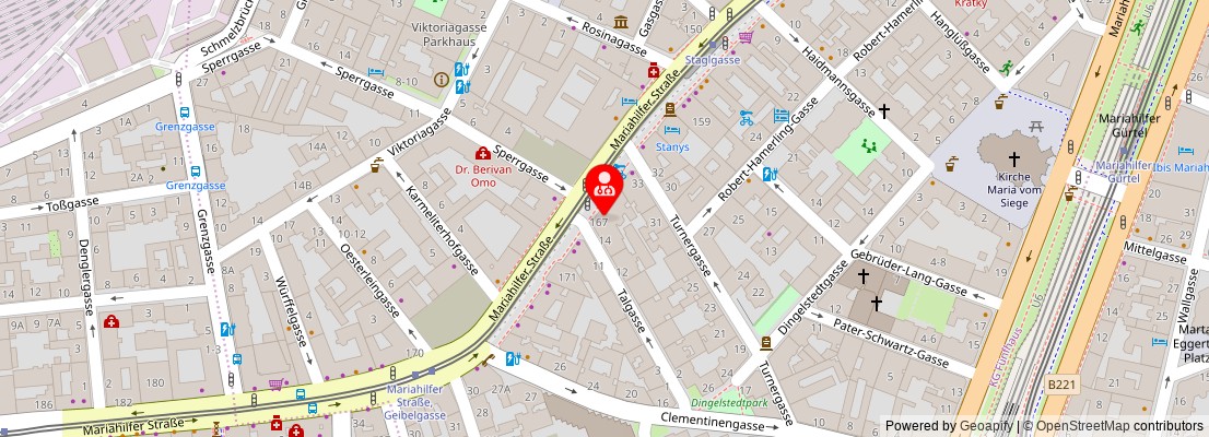 Street map section around the address