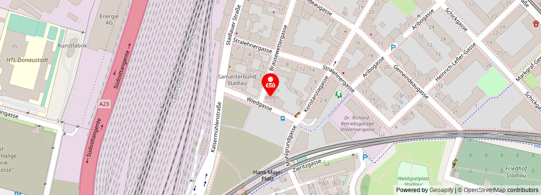 Street map section around the address