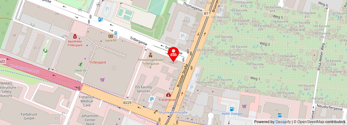 Street map section around the address