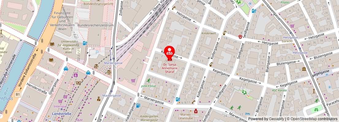 Street map section around the address