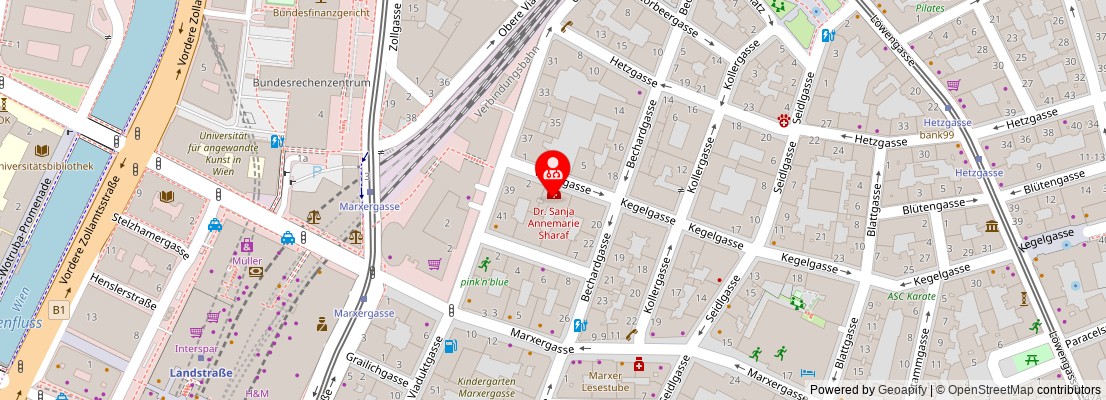 Street map section around the address