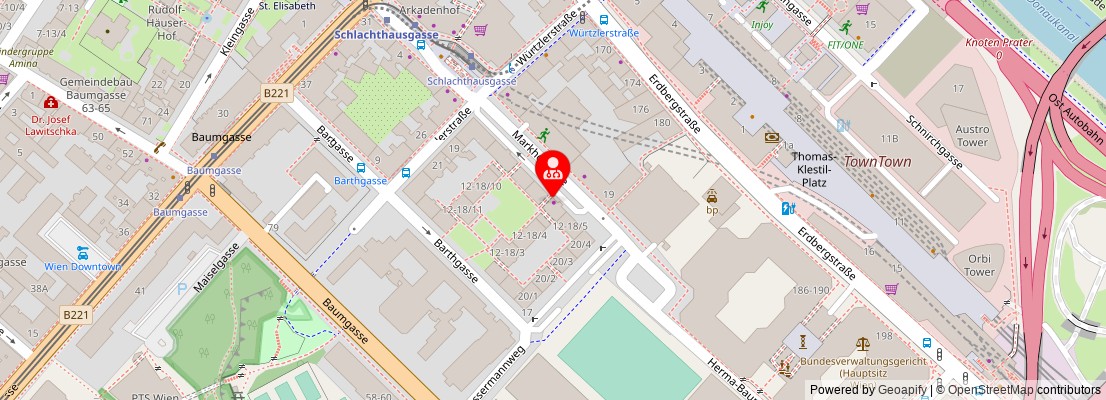 Street map section around the address