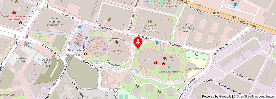 Street map section around the address