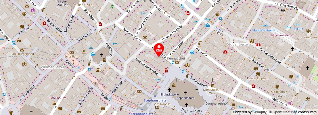 Street map section around the address