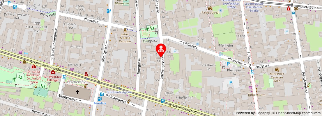 Street map section around the address