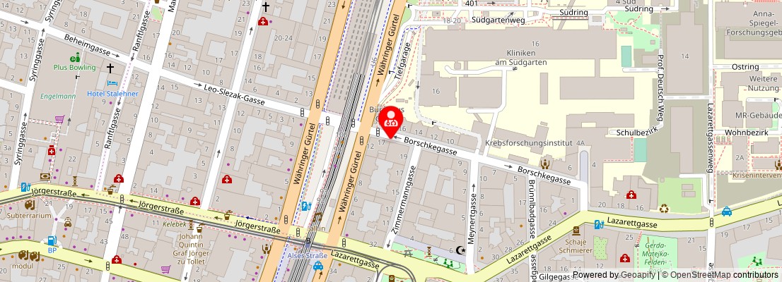 Street map section around the address
