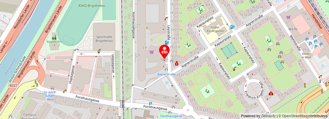 Street map section around the address