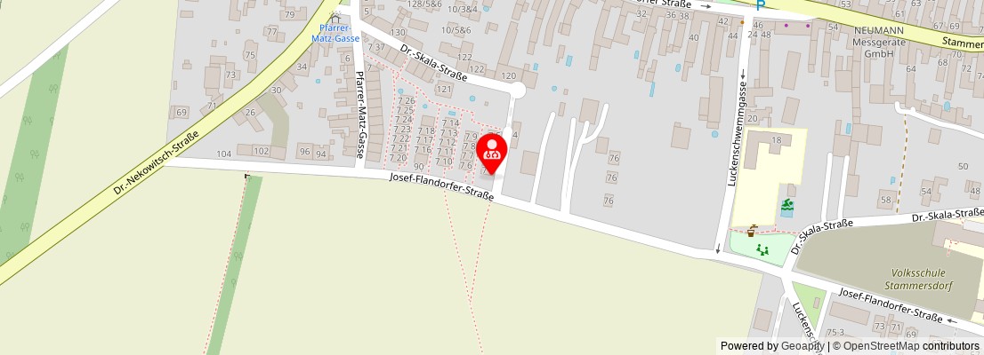Street map section around the address