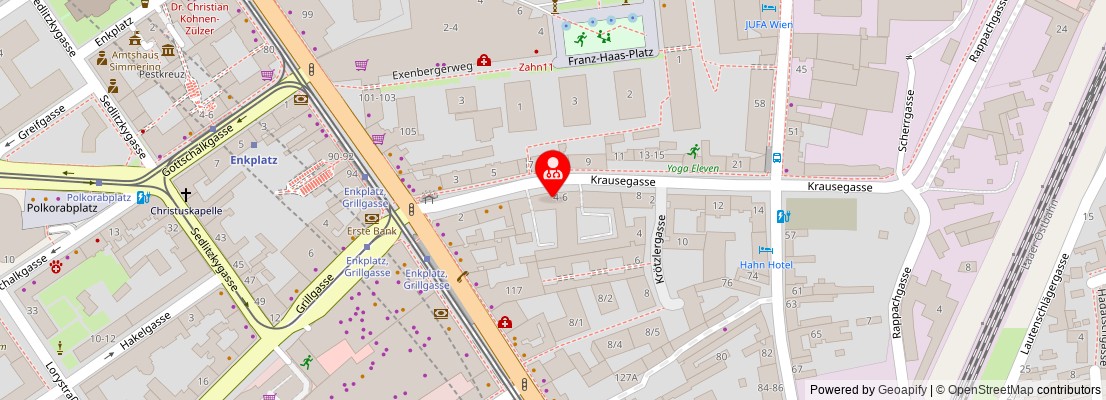 Street map section around the address