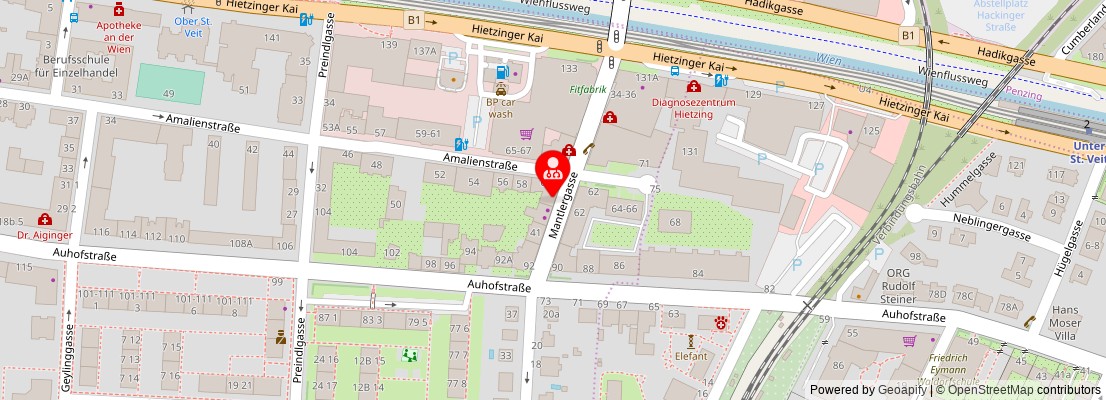 Street map section around the address