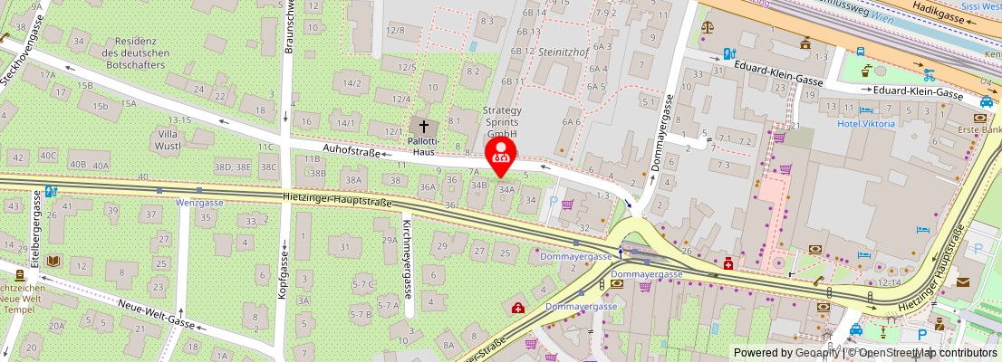 Street map section around the address