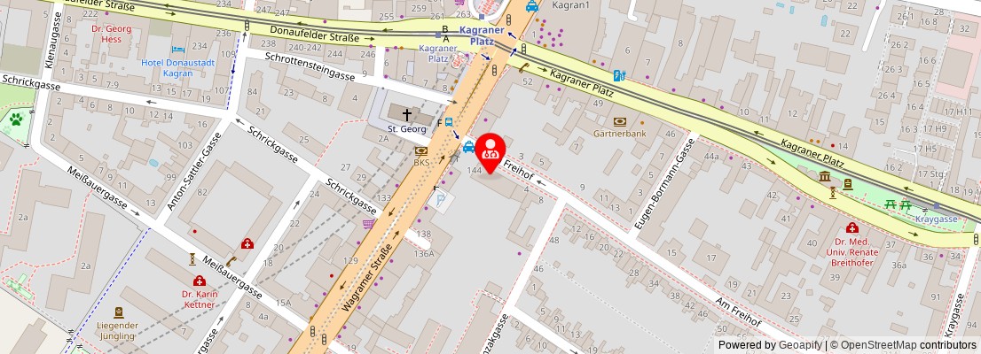 Street map section around the address