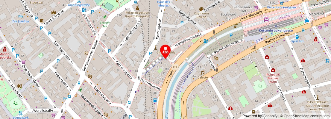 Street map section around the address