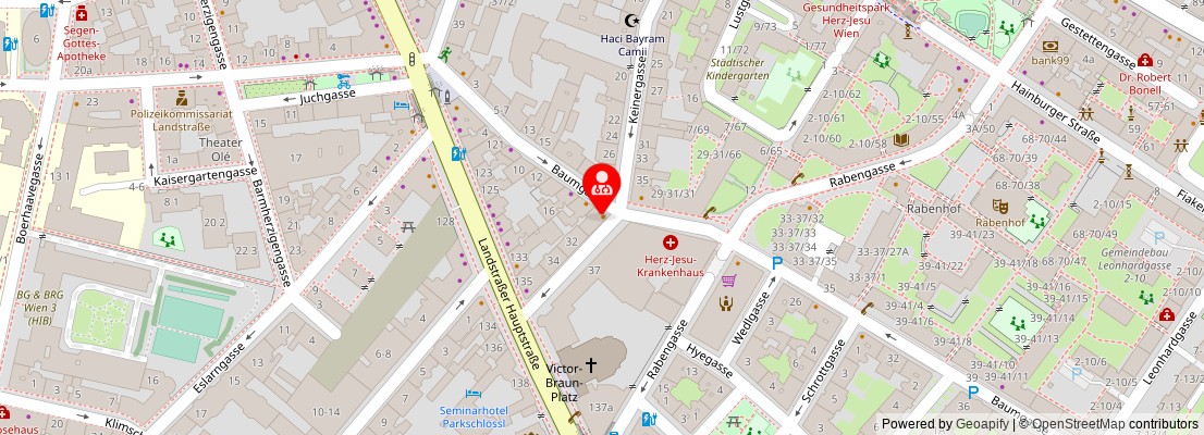 Street map section around the address