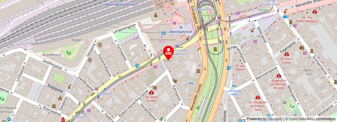 Street map section around the address