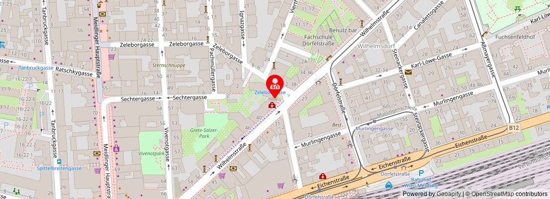 Street map section around the address