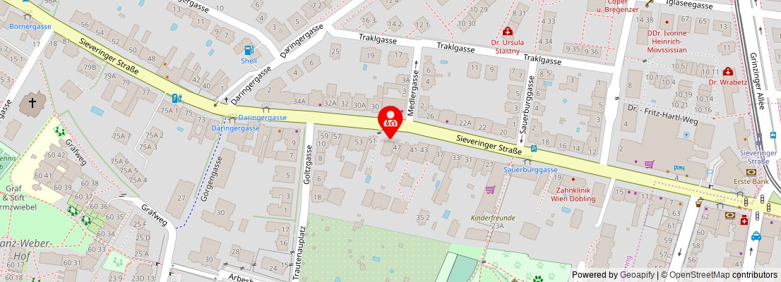 Street map section around the address